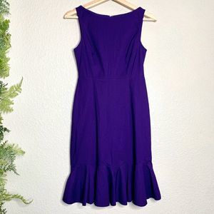 🌳 eShakti Sheath Dress Flounce Ruffle Purple XS